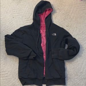 The north face fleece reversible sweater jacket